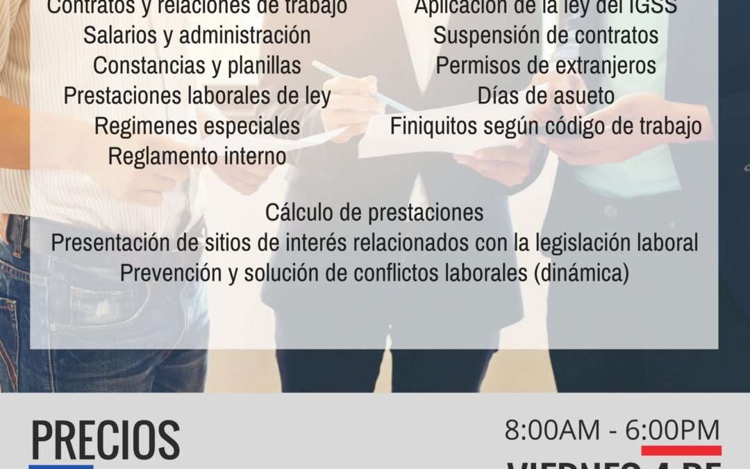 Relaciones laborales y prevención de demandas (Antigua Guatemala)